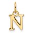 14K Yellow Goldy Cutout Letter N Initial Pendant - 14 mm