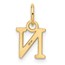 14K Yellow Goldy Cutout Letter N Initial Pendant - 14 mm