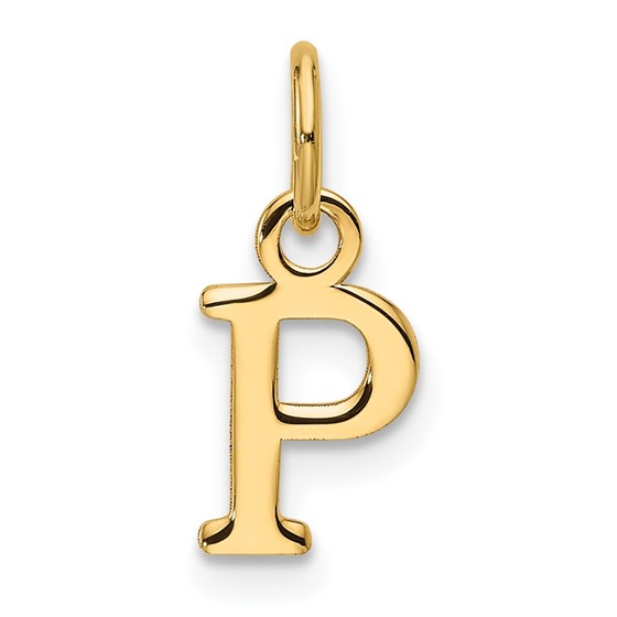 14K Yellow Goldy Cutout Letter P Initial Pendant - 15 mm 14K Yellow Goldy Cutout Letter P Initial Pendant - 15 mm