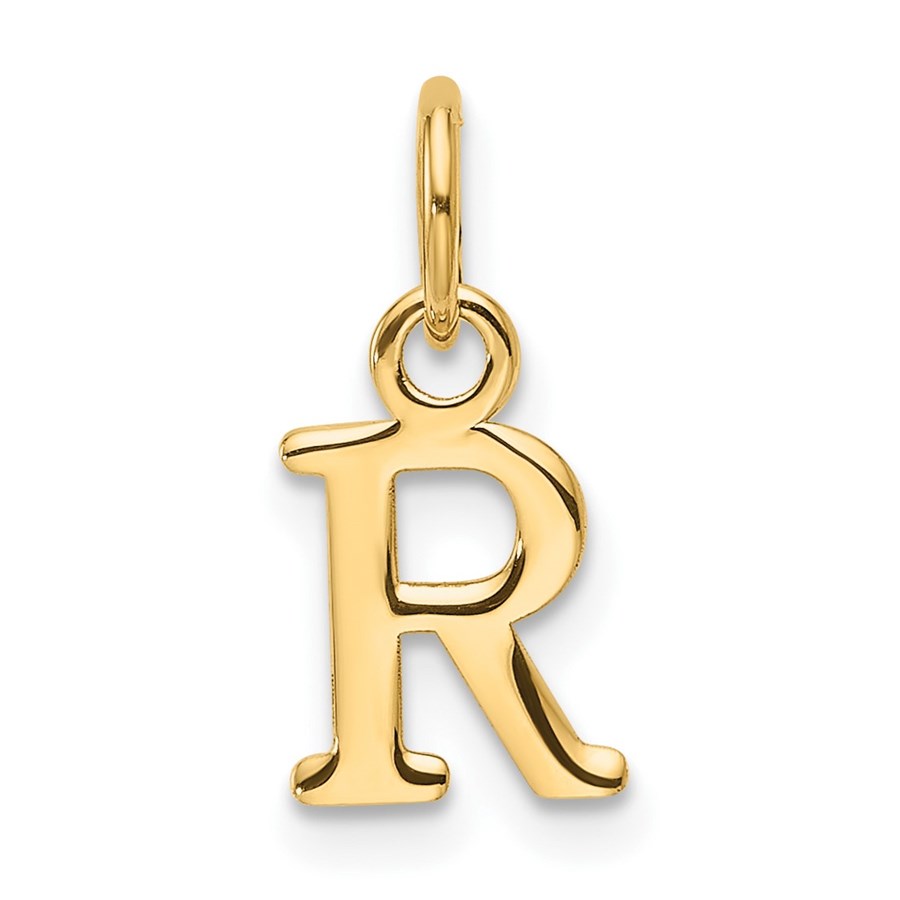 14K Yellow Goldy Cutout Letter R Initial Pendant - 15 mm