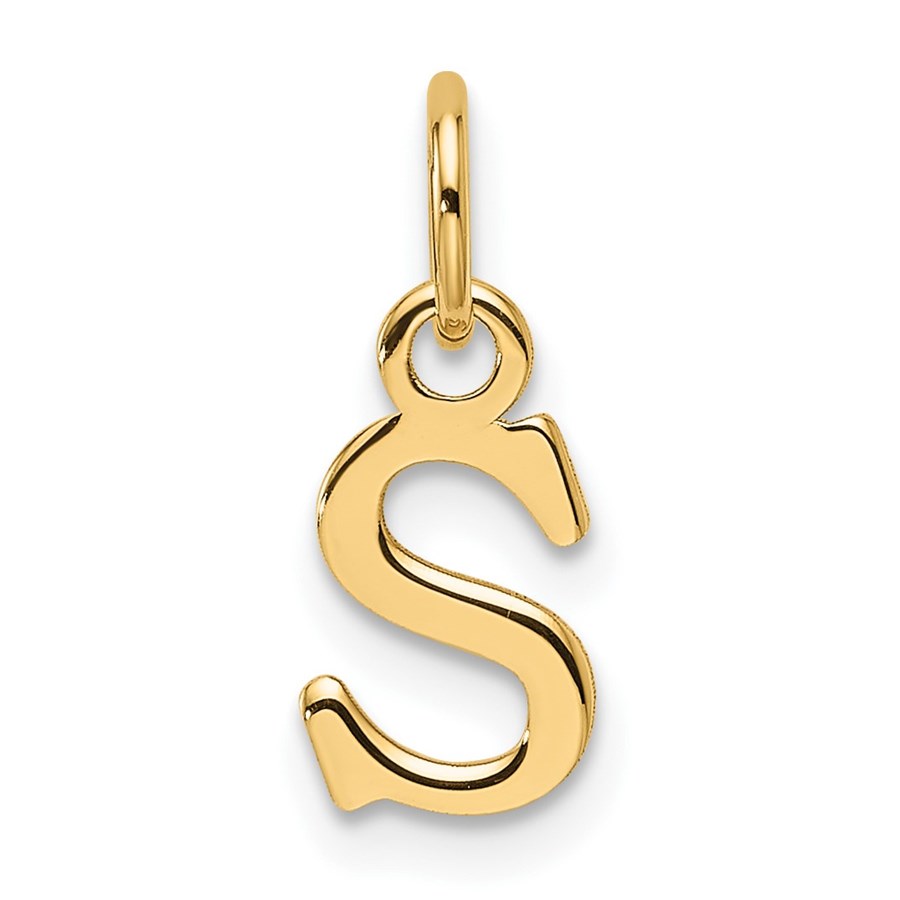 14K Yellow Goldy Cutout Letter S Initial Pendant - 15 mm