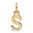 14K Yellow Goldy Cutout Letter S Initial Pendant - 15 mm