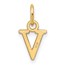 14K Yellow Goldy Cutout Letter V Initial Pendant - 15 mm