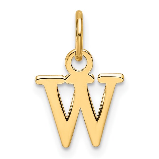 14K Yellow Goldy Cutout Letter W Initial Pendant - 15 mm