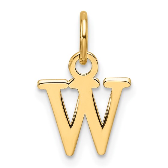 14K Yellow Goldy Cutout Letter W Initial Pendant - 15 mm 14K Yellow Goldy Cutout Letter W Initial Pendant - 15 mm