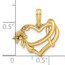 14K Yellow GoldY Fancy Heart and Ribbon Charm - 18.5 mm