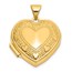 14K Yellow Goldy Heart Border 18mm Love you Heart Locket - 24 mm