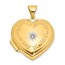 14K Yellow & Rhodium 18mm Always My Mom Heart Locket - 24 mm