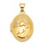 14K Yellow & Rhodium 19x15mm Foot Prints Oval Locket - 26 mm