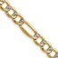 14K Yellow & Rhodium 6.5mm Figaro Chain - 26 in.