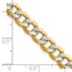 14K Yellow & Rhodium 7.1mm with Rhodium Pav‚ Curb Chain - 16 in.