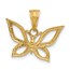 14K Yellow & Rhodium and D/C Butterfly Pendant - 17.7 mm