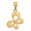 14K Yellow & Rhodium and D/C Butterfly Pendant - 25 mm