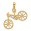 14K Yellow & Rhodium D/C 3D Bicycle Pendant - 21 mm