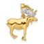 14K Yellow & Rhodium D/C 3D Moose Pendant - 20 mm