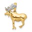 14K Yellow & Rhodium D/C 3D Moose Pendant - 20 mm