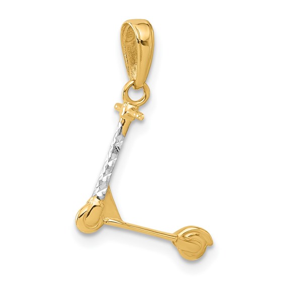 14K Yellow & Rhodium D/C 3D Scooter Pendant - 20.2 mm 14K Yellow & Rhodium D/C 3D Scooter Pendant - 20.2 mm
