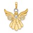 14K Yellow & Rhodium D/C Angel Pendant - 25.5 mm