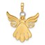 14K Yellow & Rhodium D/C Angel Pendant - 25.5 mm