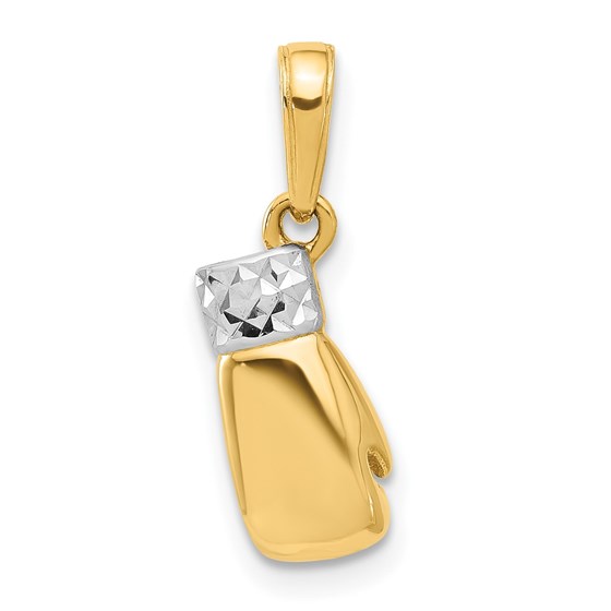 14K Yellow & Rhodium D/C Boxing Glove Pendant - 20.5 mm 14K Yellow & Rhodium D/C Boxing Glove Pendant - 20.5 mm