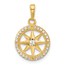 14K Yellow & Rhodium D/C Compass Pendant - 22.8 mm