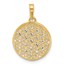 14K Yellow & Rhodium D/C Flower Circle Pendant - 23 mm