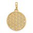 14K Yellow & Rhodium D/C Flower Circle Pendant - 23 mm