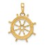 14K Yellow & Rhodium D/C Ship's Wheel Pendant - 23.8 mm
