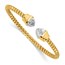 14K Yellow & Rhodium Diamond-cut Fancy Spiral Cuff Bracelet - in.