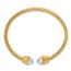 14K Yellow & Rhodium Diamond-cut Fancy Spiral Cuff Bracelet - in.