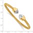14K Yellow & Rhodium Diamond-cut Fancy Spiral Cuff Bracelet - in.
