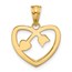 14K Yellow & Rhodium Diamond-cut Heart Arrow Pendant - 21.6 mm