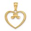 14K Yellow & Rhodium Diamond-cut Heart Pendant - 21.8 mm