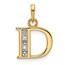 14K Yellow & Rhodium Diamond Letter D Initial Pendant - 18.5 mm