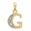 14K Yellow & Rhodium Diamond Letter G Initial Pendant - 19 mm