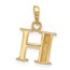 14K Yellow & Rhodium Diamond Letter H Initial Pendant - 18.5 mm