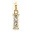 14K Yellow & Rhodium Diamond Letter I Initial Pendant - 18.5 mm