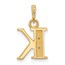 14K Yellow & Rhodium Diamond Letter K Initial Pendant - 18.5 mm