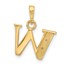 14K Yellow & Rhodium Diamond Letter W Initial Pendant - 18 mm