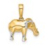 14K Yellow & Rhodium Elephant Pendant - 16.75 mm
