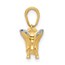 14K Yellow & Rhodium Elephant Pendant - 16.75 mm