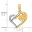 14K Yellow & Rhodium Fancy Heart and Butterfly Charm - 20.1 mm
