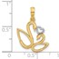 14K Yellow & Rhodium Fancy Heart and Swans Charm - 23.7 mm