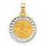 14K Yellow & Rhodium Hollow St. Michael Medal - 22.5 mm