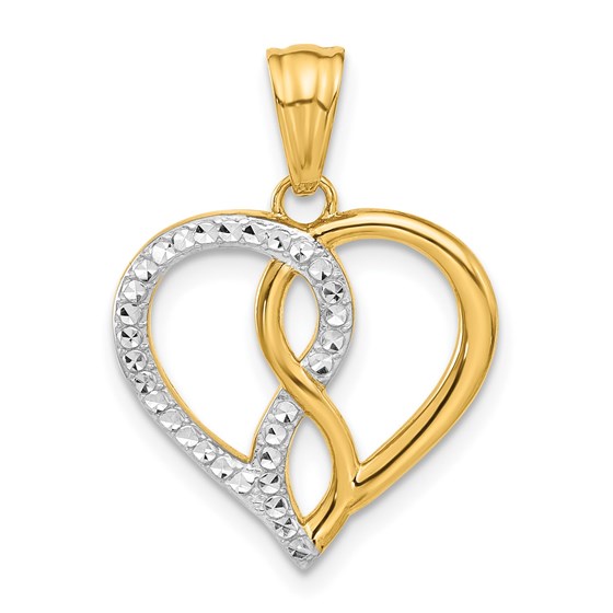 14K Yellow & Rhodium Infinity Heart Pendant - 24.3 mm 14K Yellow & Rhodium Infinity Heart Pendant - 24.3 mm