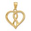 14K Yellow & Rhodium Infinity Heart Pendant - 24.3 mm