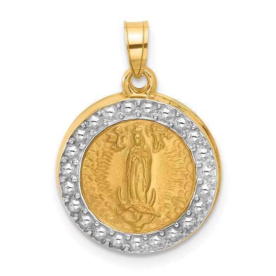 14K Yellow & Rhodium Lady of Guadalupe Pendant - 21.5 mm 14K Yellow & Rhodium Lady of Guadalupe Pendant - 21.5 mm