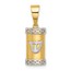 14K Yellow & Rhodium Mezuzah Pendant - 22.8 mm