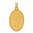 14K Yellow & Rhodium Miraculous Medal Solid Oval Pendant - 27 mm