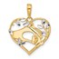 14K Yellow & Rhodium Mother Child Hands Heart Pendant - 24.3 mm